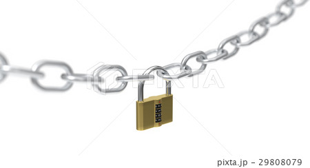 3d illustration of padlock with code. 29808079