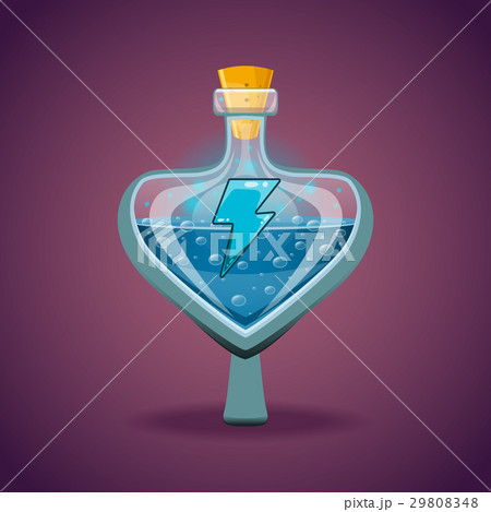 Bottle of magic elixir with energy symbol 29808348