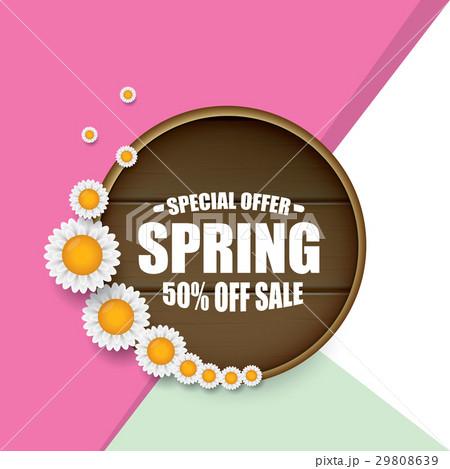 Spring sale label with beautiful flowers Spring sale label with beautiful flowers 29808639