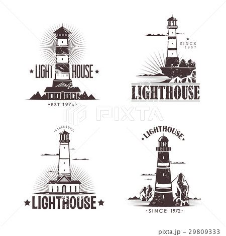 Set of sketches of lighthouses on rocks Set of sketches of lighthouses on rocks 29809333