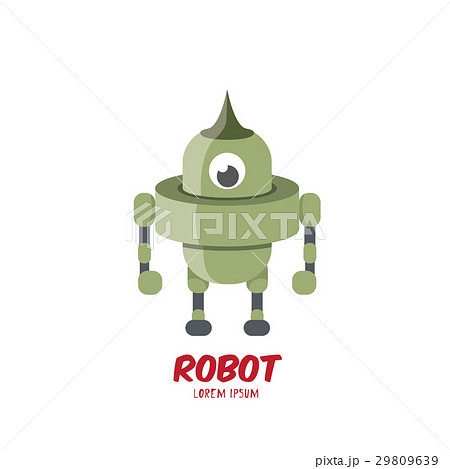 vector cartoon cute flat robot icon vector cartoon cute flat robot icon 29809639