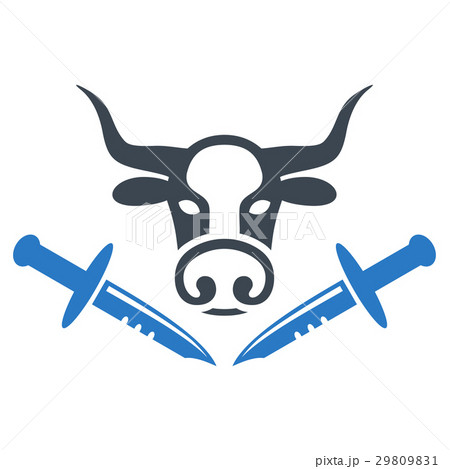 Cow Butchery Knives Flat Icon Cow Butchery Knives Flat Icon 29809831