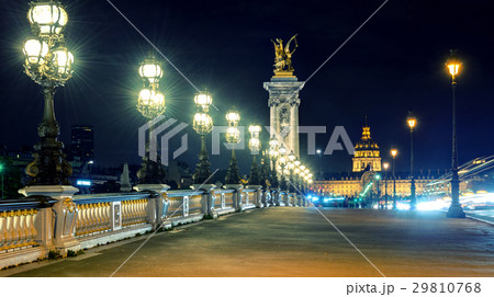 Alexandre III bridge at night in Paris Alexandre III bridge at night in Paris 29810768