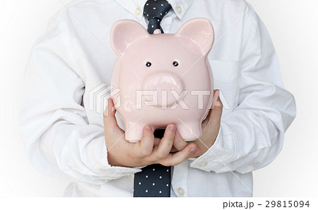 Kid Studio Shoot Gesture Piggybank Holding 29815094