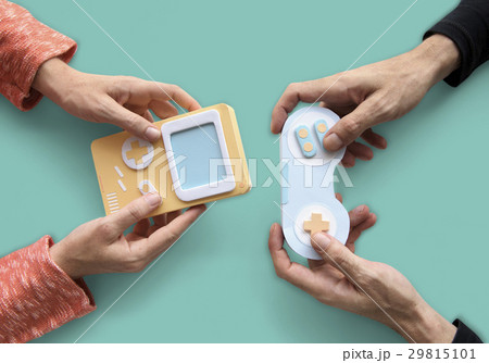Two Person Playing Game Console Two Person Playing Game Console 29815101