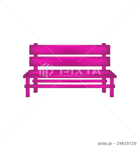 Rural bench in pink design on white background Rural bench in pink design on white background 29820720