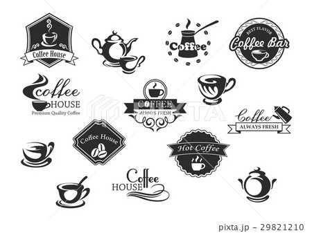 Coffee cups vector icons for cafeteria or cafe Coffee cups vector icons for cafeteria or cafe 29821210