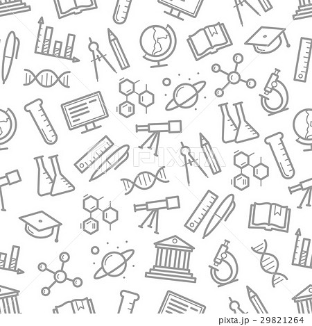Seamless pattern of vector science symbols 29821264