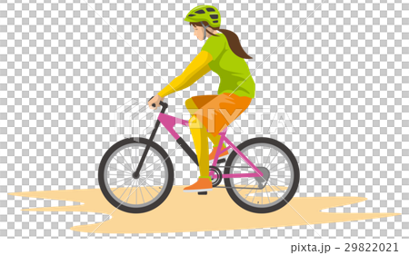 マウンテンバイクを運転する女性のイメージイラスト マウンテンバイクを運転する女性のイメージイラスト 29822021