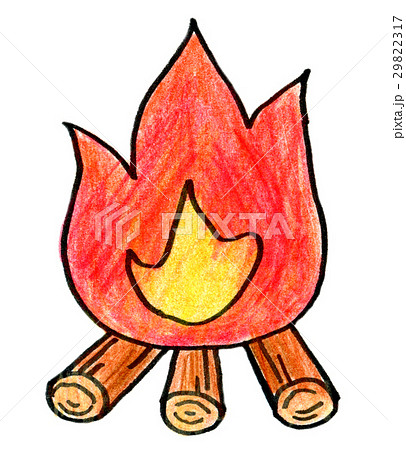 Colored Pencil Illustration Flame Stock Illustration