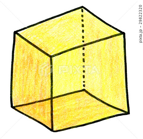色鉛筆イラスト 立方体のイラスト素材 2923