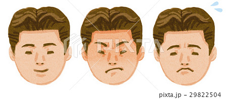 男性、顔、表情、セット、手描き 29822504