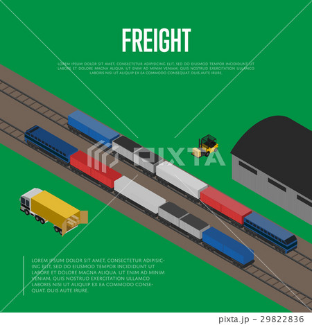 Delivery freight isometric banner 29822836