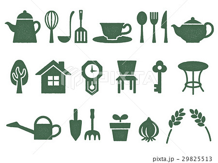 木プリント風 マークイラスト(緑) ホーム・インテリア・キッチン・ガーデン 29825513