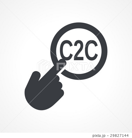 Hand presses the button with text "C2C" 29827144