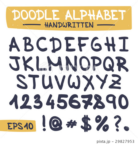 Doodle Letters Set - Hand Written Alphabet. 29827953