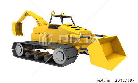 Compact Tractor Front Loader And Backhoeのイラスト素材