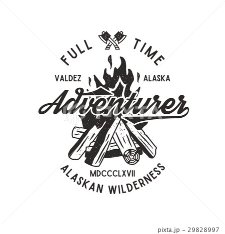 Full time adventurer vintage label with textured Full time adventurer vintage label with textured 29828997