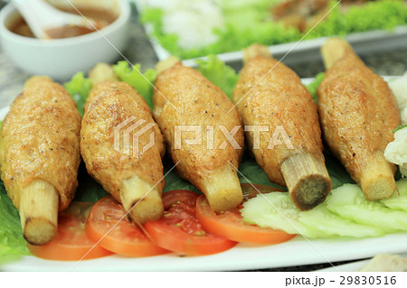 Fried Shrimp with Sugar Cane, Vietnamese food. 29830516