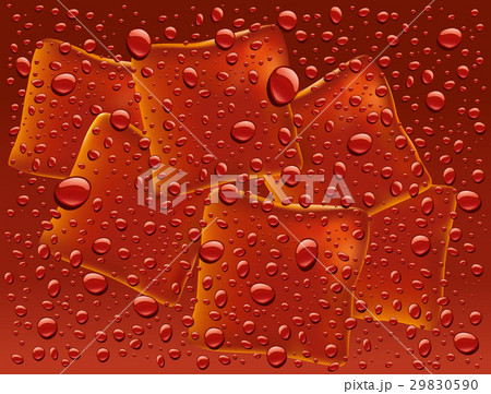 dark red water droplets with ice cubes background 29830590