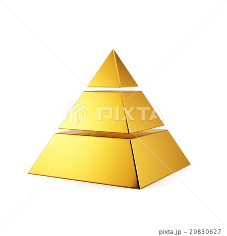 Golden pyramid isolated 29830627