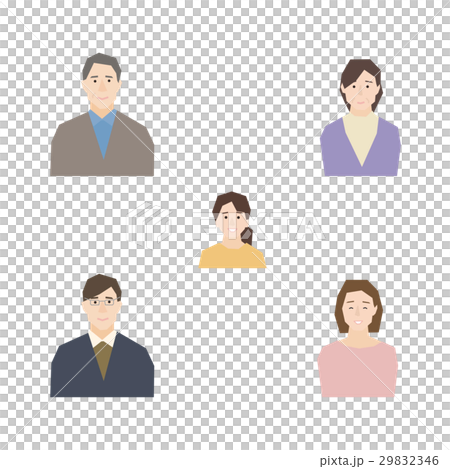 携帯電話や保険や不動産等に使える3世代家族のバストアップイラスト素材 携帯電話や保険や不動産等に使える3世代家族のバストアップイラスト素材 29832346
