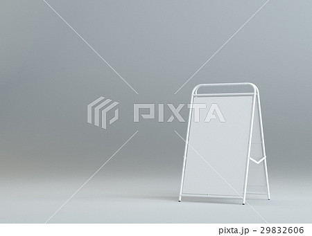 Blank white street stand on gray background 29832606