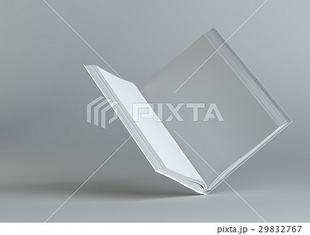 White empty open book on gray background 29832767