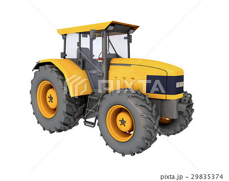 Yellow tractor isolated on white background Yellow tractor isolated on white background 29835374