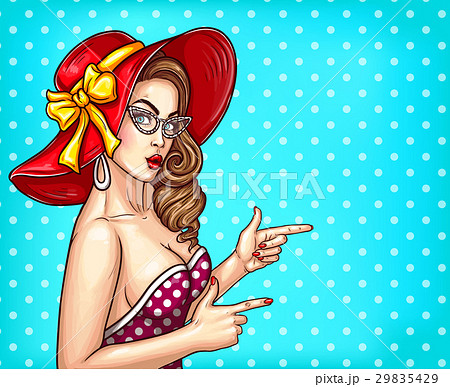 Vector pop art pin up illustration of a sexy girl 29835429
