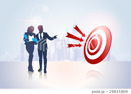 Silhouette Business People Group Target Aim Silhouette Business People Group Target Aim 29835869