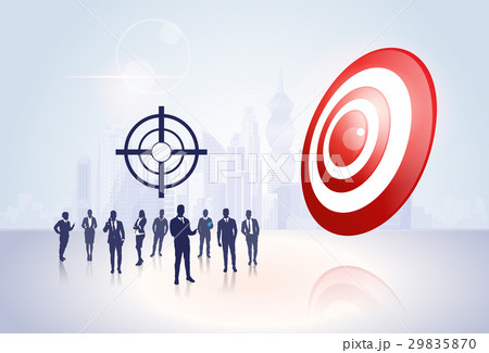 Silhouette Business People Group Target Aim Silhouette Business People Group Target Aim 29835870