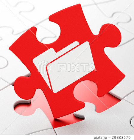 Finance concept: Folder on puzzle background 29838570
