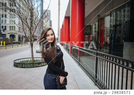 girl walks down the street 29838571