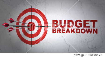 Business concept: target and Budget Breakdown on 29838573
