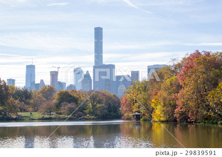 Views of middtown from The Lake In central Park 29839591