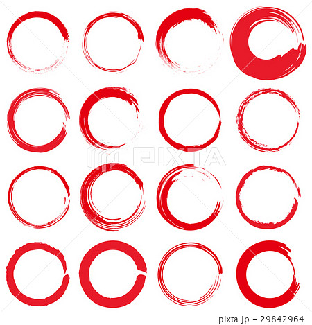 フレーム　円　赤　アイコン  29842964