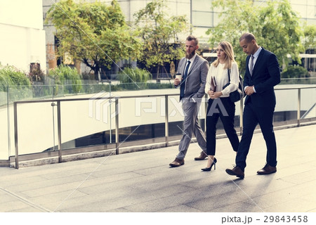 Businesspeople Men Women Walk Colleague Businesspeople Men Women Walk Colleague 29843458