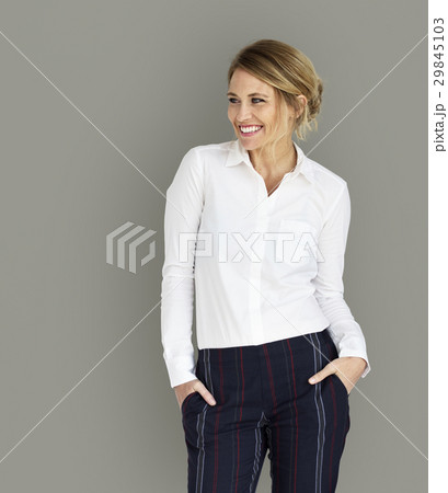 Caucasian Business Woman Cheerful Concept Caucasian Business Woman Cheerful Concept 29845103