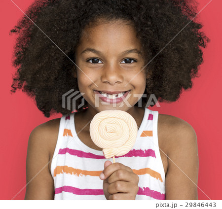 Little Girl Smiling Happiness Studio Portrait Sweet Lollipop Little Girl Smiling Happiness Studio Portrait Sweet Lollipop 29846443