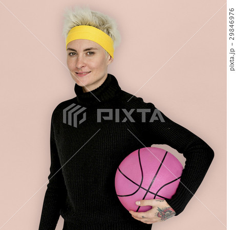 Woman Smiling Happiness Basketball Sport Portrait 29846976