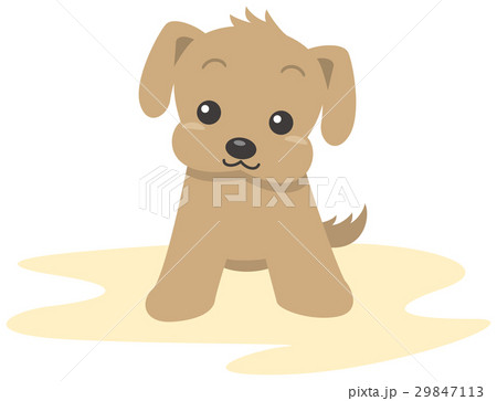 かわいい茶色い犬のイメージイラスト 正面 のイラスト素材