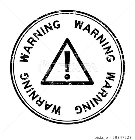 Grunge black warning round rubber seal stamp Grunge black warning round rubber seal stamp 29847228