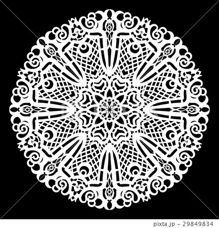 Lace round paper doily,  greeting element 29849834