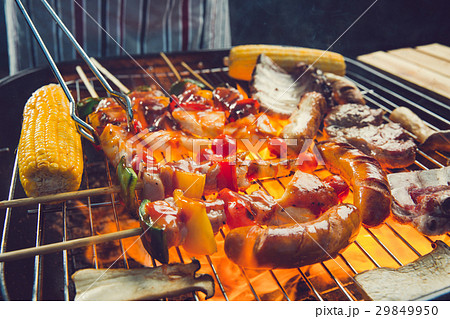 Barbecue grill on a barbecue on the grill 29849950