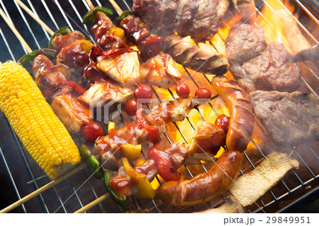 Barbecue grill on a barbecue on the grill 29849951