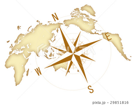 Compass Management Guidelines World Map Business Stock Illustration