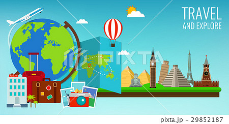 Travel composition with famous world landmarks Travel composition with famous world landmarks 29852187
