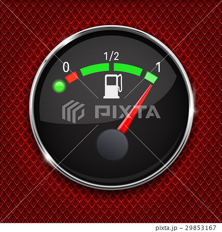 Black fuel gauge with chrome frame. Full tank Black fuel gauge with chrome frame. Full tank 29853167