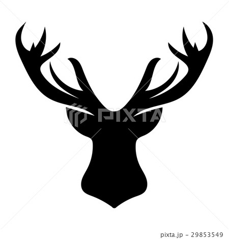Deer Black silhouette head Christmas white 29853549